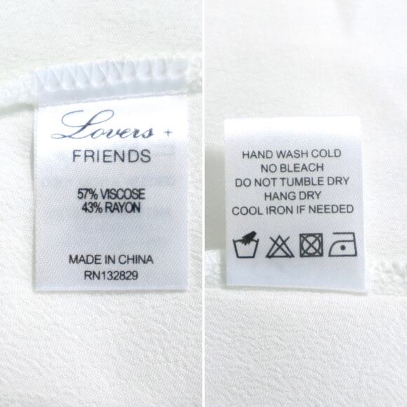 Lovers + Friends Size M Lovers Day Blouse Hi Low Oversize Ivory White - Picture 11 of 12